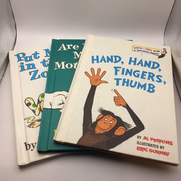 Vintage Children's Hardback Books Set 3 Hand Fingers Are You Mother Put Me Zoo - Picture 1 of 13
